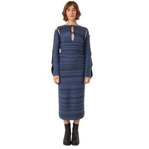 SKFK x Martina Spetlova Tina Green Purple Knit Cut Out Midi Dress Size 6 NWT